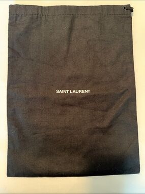 Saint Laurent Black Drawstring Dust Pouch
